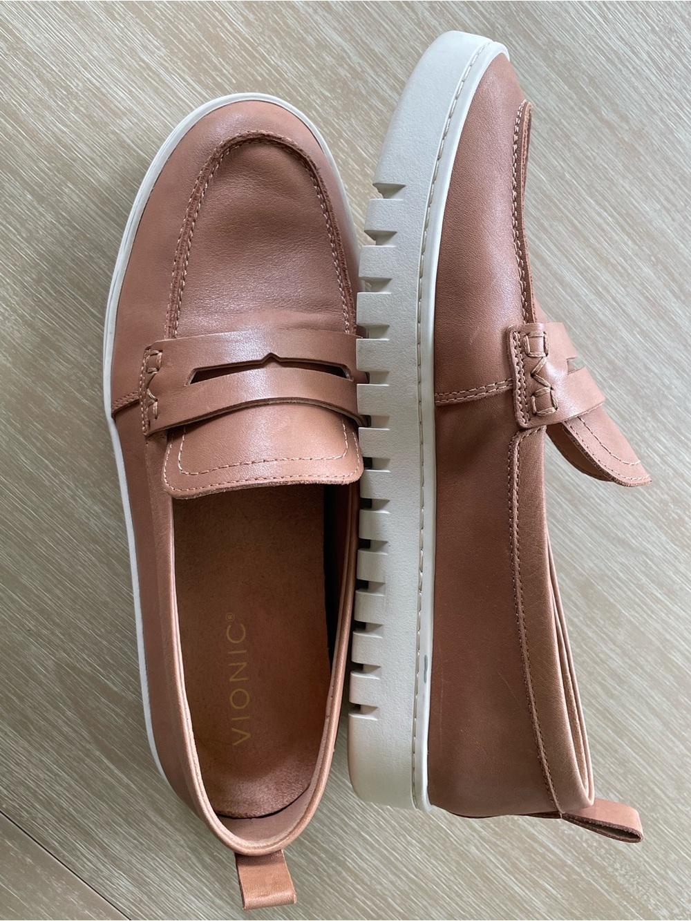 Vionic Women's Leather Uptown Loafer Moc in Cognac Brown - Picture 3 of 9